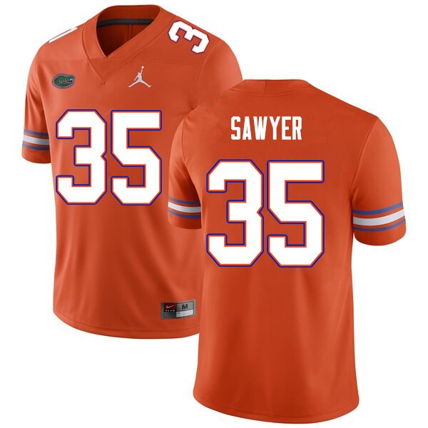 Men #35 William Sawyer Florida Gators College Football Jersey Orange